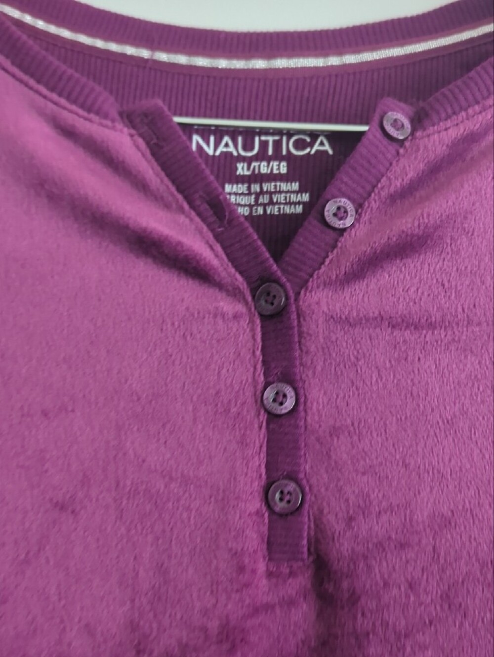 Nautica Pajama Top Long Sleeve - Plum P2P 25-30 L27 - Picture 8 of 9